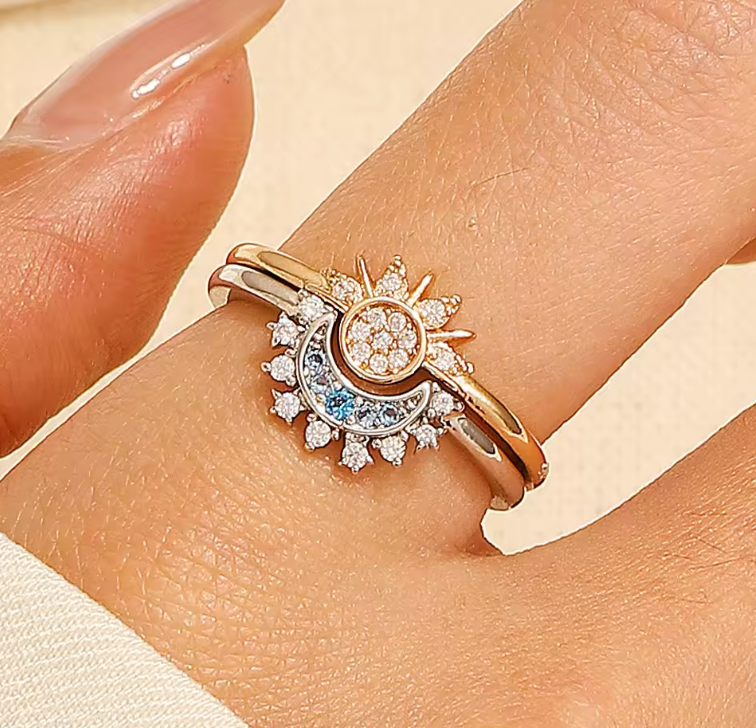 Livillia |Bague de couple Soleil et Lune 2 pcs